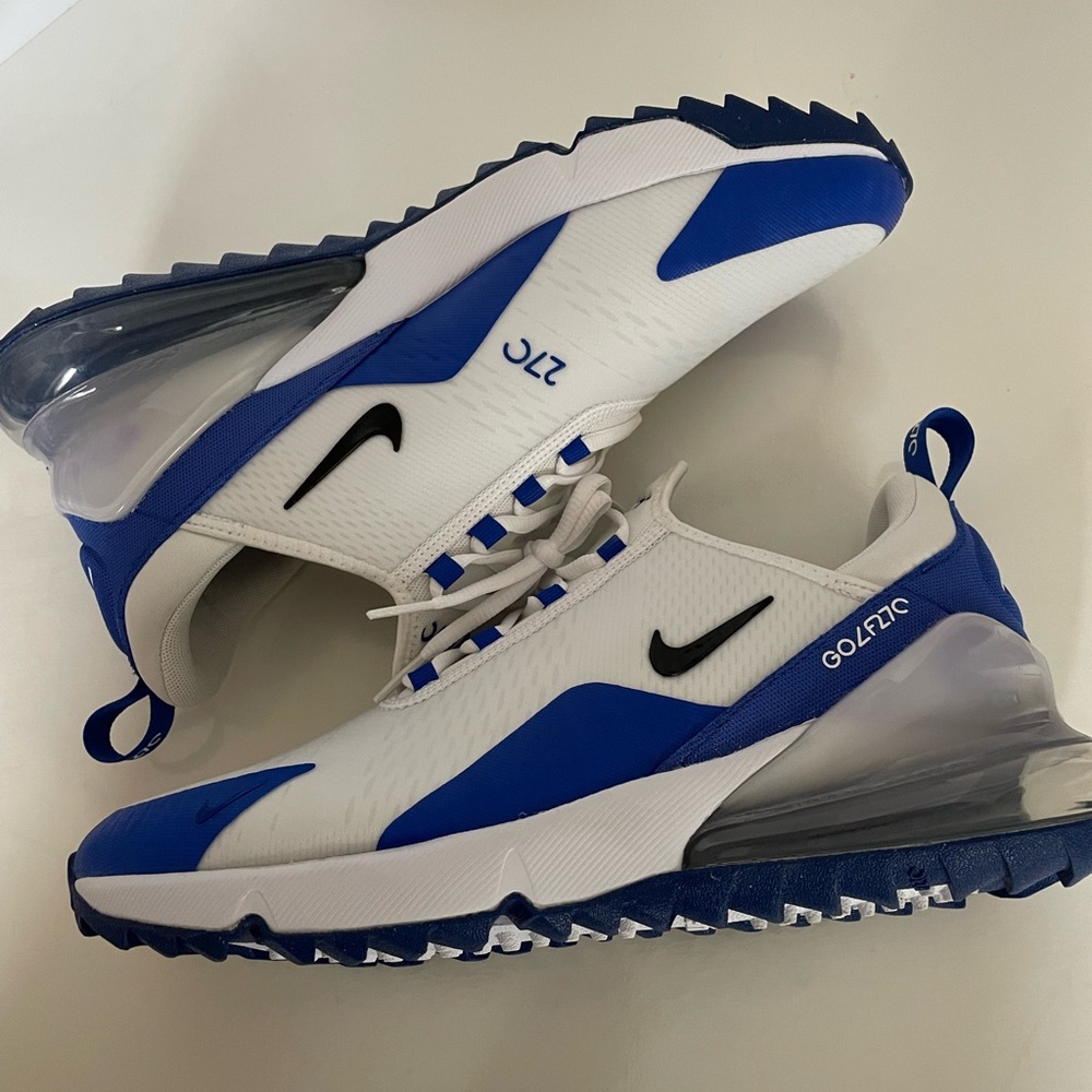 Nike Air Max 270G Golf Shoes Men’s 10.5 CK6483 106 White/Blue No Box. NWOT